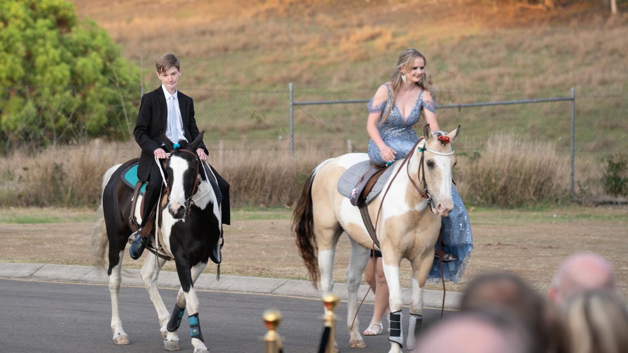 Brock Morgan and Charlotte Monckton of Cooloola Christian College graduating class 2023 arrive at their formal. October 5, 2023. Picture: Christine Schindler