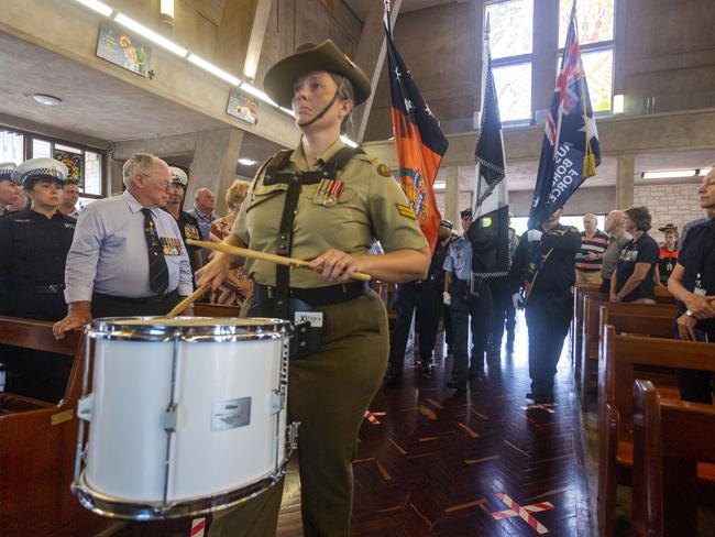 The march finished with an emotional service at St Mary’s Star of the Sea Cathedral. Picture: Floss Adams.