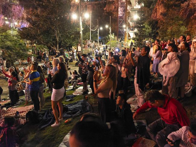 People flocked down to Howard Smith Wharves to watch the firework display during Riverfire 2023. Picture Matthew Poon