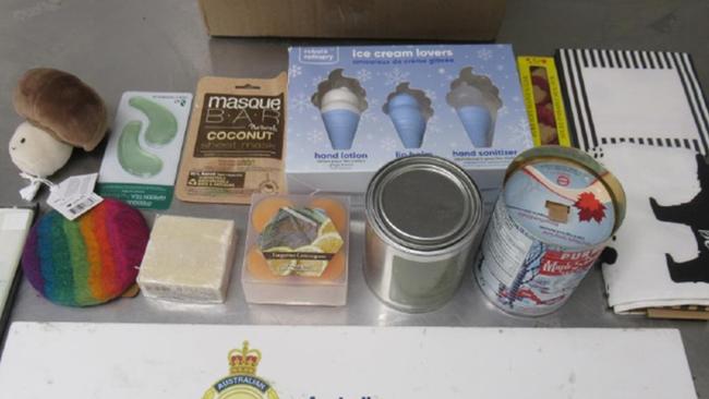 Clare Murray and Emma Humphries were charged with drug offences after police discovered a clan lab, cash and 16 litres of fantasy after intercepting parcels from Canada. Photos: Supplied by Australian Border Force.