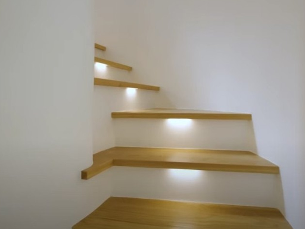 It took a lot of work to rebuild the staircase. Picture: CNBC Make It/YouTube