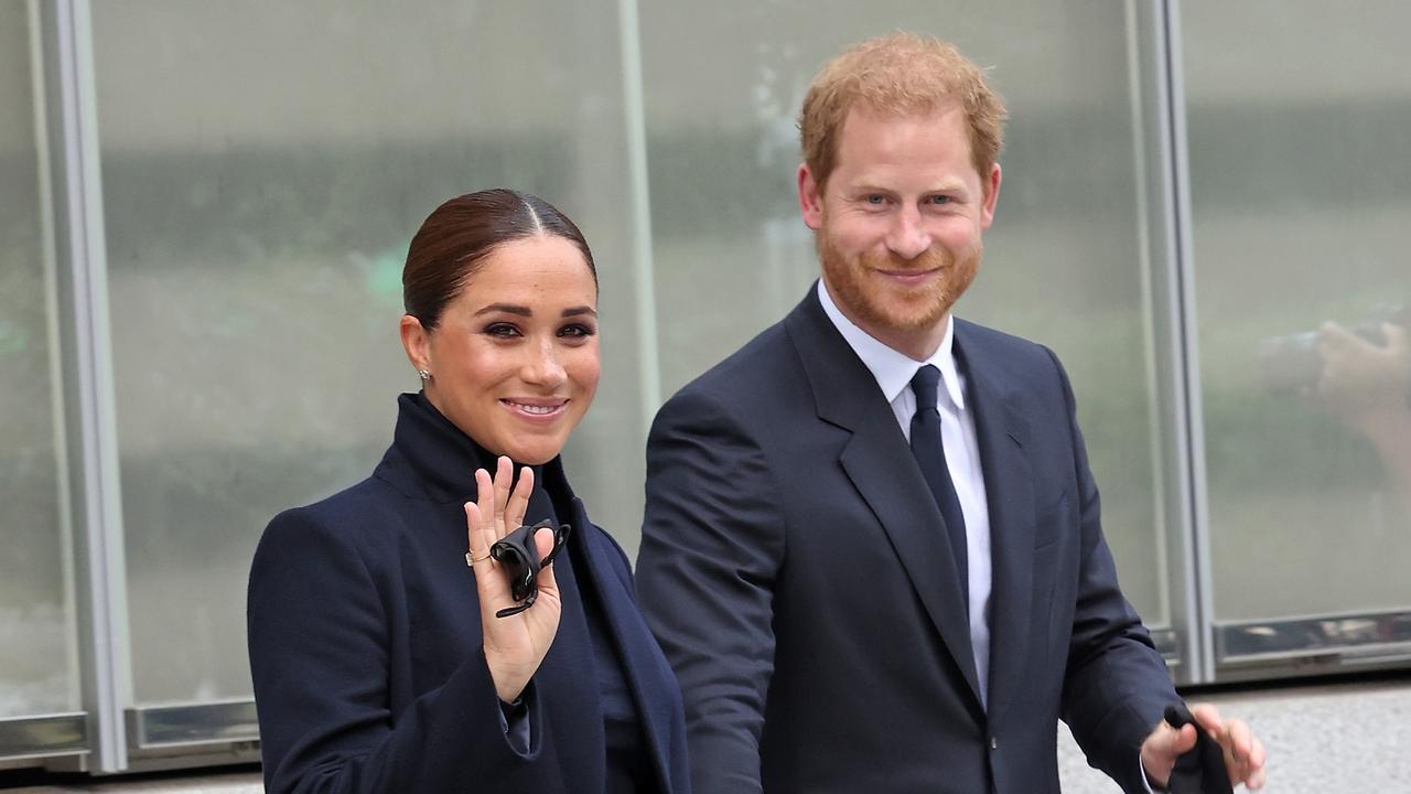 Prince Harry, Duke of Sussex, and Meghan, Duchess of Sussex, visit One World Observatory in New York City. Picture: Taylor Hill/WireImage