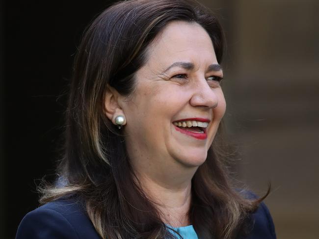 BRISBANE, AUSTRALIA - NewsWire Photos JULY 16 2021 Queensland Premier Annastacia Palaszczuk speaks at a press conference at Parliament house. Picture: NCA NewsWire / Jono Searle