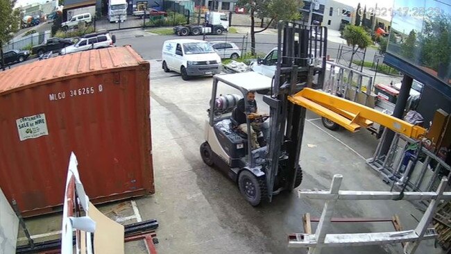 Laith Hanna operating the forklift on the day the offence.