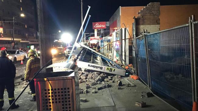 A wall collapsed at a building site on Liverpool Rd in August, 2020.