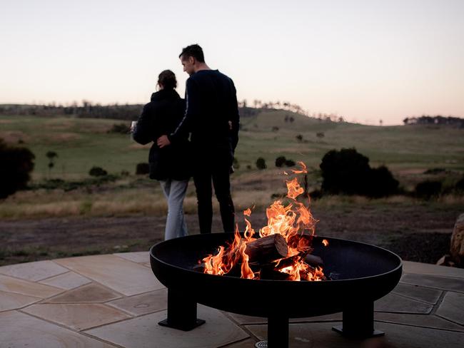 One of the fire pits at the Spring Bay Mill accommodation sites. Picture: Supplied.