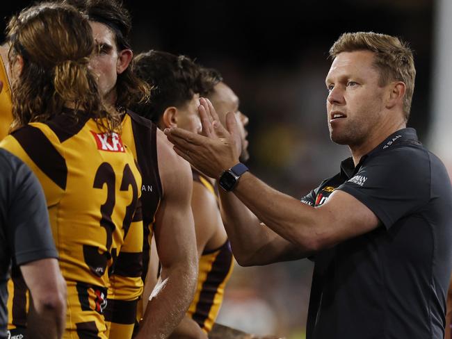 Sam Mitchell at Adelaide Oval on Sunday. Picture: Michael Klein