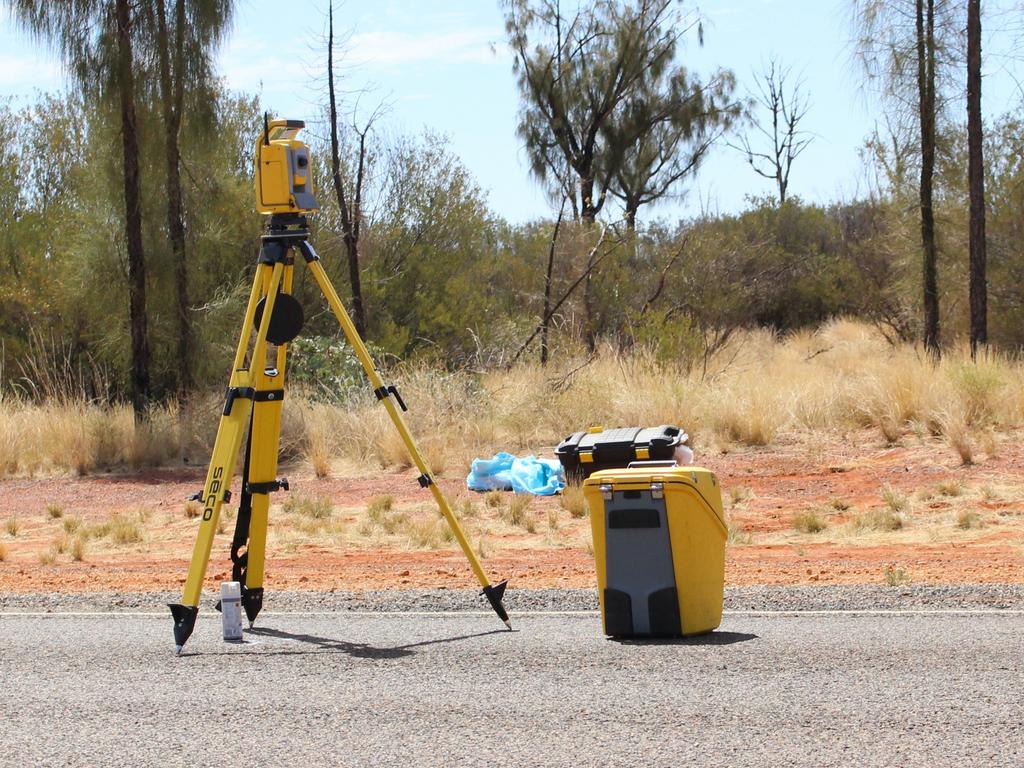 The aftermath of a fatal crash outside Yulara, near Uluru, on October 7, 2022. Picture: Jason Walls