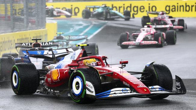 Lewis Hamilton during the sprint race at last week’s Miami Grand Prix. The Ferrari driver has openley argued with his engineer and team principal Picture: Getty Images