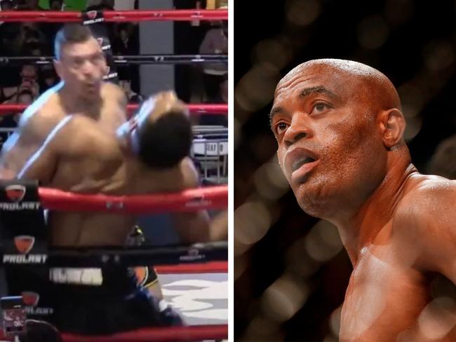 Anderson Silva's son was brutally KO'ed. Photo: YouTube and Getty Images