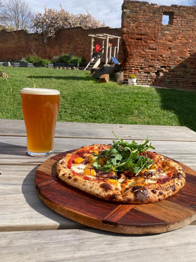 The beer garden at the Bush Inn Brewhouse.