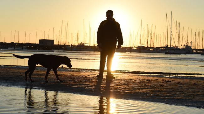 #SnapMelbourne is encouraging people to snap and share what their love about their neighbourhood. Sunset at the dog beach near Sandringham yacht club. Picture: Chris Eastman