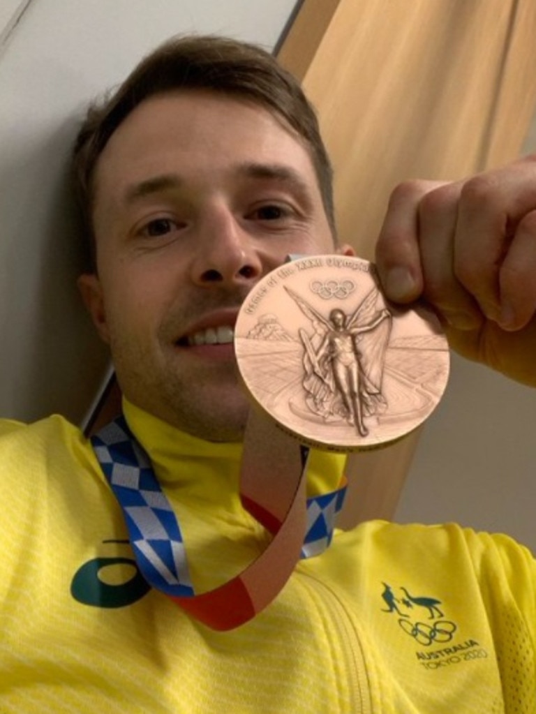 Nathan Sobey with his Tokyo Olympic bronze medal. Picture: Instagram