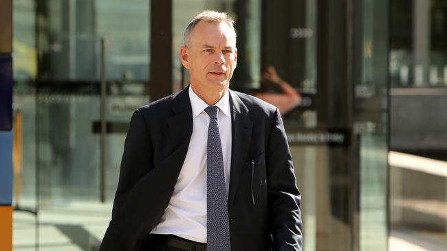 Phillip Godkin from Westpac leaves the royal commission in Melbourne yesterday. Picture: Stuart McEvoy.