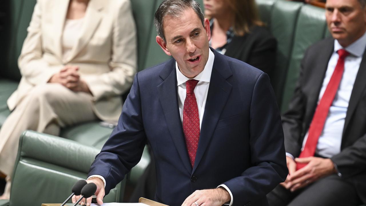 Federal Treasurer Jim Chalmers delivered the 2024-25 federal budget at Parliament House in Canberra on Tuesday night. Picture: NCA NewsWire / Martin Ollman