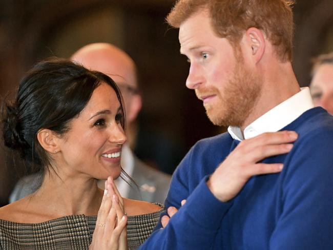 Britain’s Prince Harry and Meghan Markle watch a dance performance by Jukebox Collectivef Cardiff Castle in Cardiff, Wales, Thursday, Jan. 18, 2018. Picture: AP