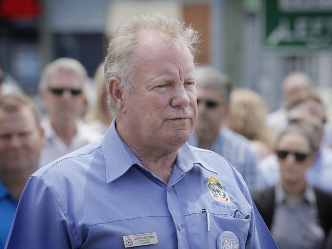 Glenorchy RSL President John Chivers spoke at the Liberal government announcement of a the gaming policy. Picture: MATHEW FARRELL