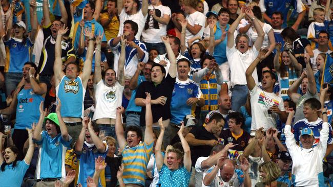 Titans fans at Robina Stadium on its opening night - March 15, 2008