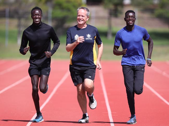 Deng and Peter Bol both train under Justin Rinaldi in Melbourne. Picture: Alex Coppel.