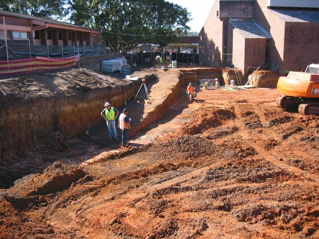 Excavation in 2003 ahead of construction of the new Mona Vale Library. Picture Northern Beaches Library