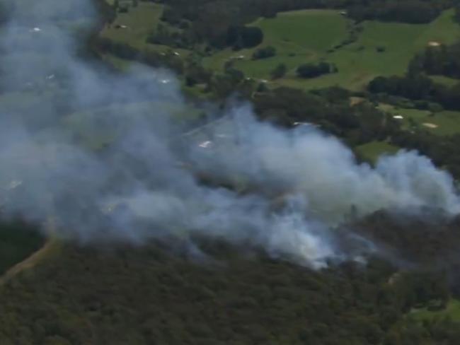 Smoke billows from the bushfires in the state’s west. Picture: 7news/X