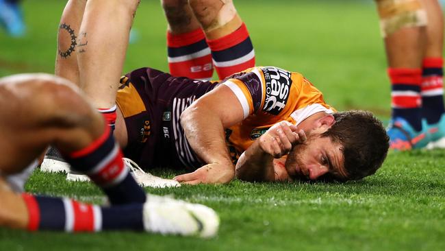 Andrew McCullough heavily concussed following Dylan Napa’s hit.