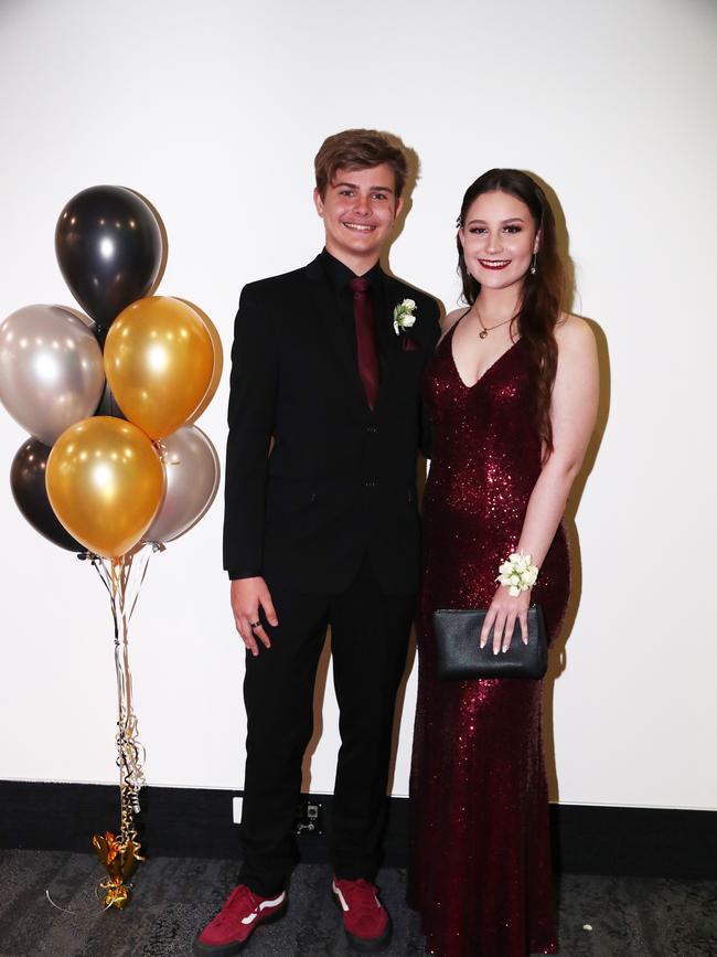 Alex Atwill and Bella Little at Trinity Lutheran College formal at Gold Coast Convention and Exhibition Centre. Photograph : Jason O'Brien