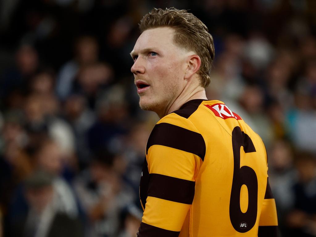James Sicily had a disappointing game. Picture: Michael Willson/AFL Photos via Getty Images