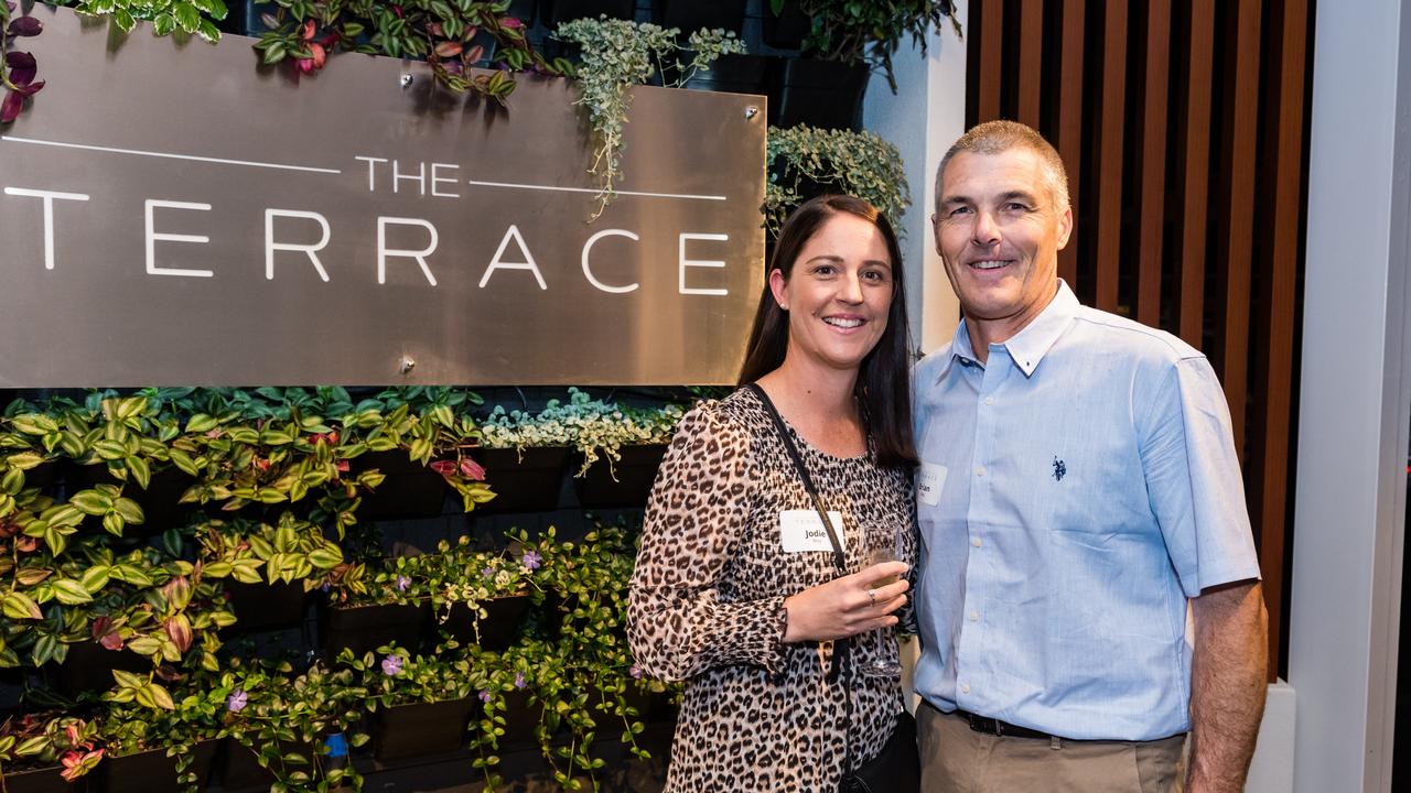 At the launch of the Terrace restaurant and outdoor space at the Southern Hotel are Jodie and Brian May.