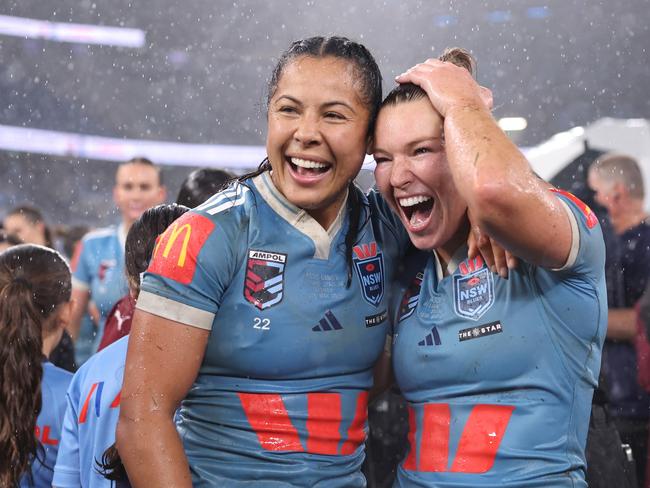 NSW Blues eventually defeated the Queensland Maroons in horrendous conditions. Picture: Getty Images