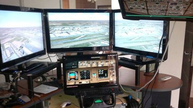 Malaysian airlines pilot Captain Zaharie Ahmad Shah personal flight simulator. Picture: Supplied