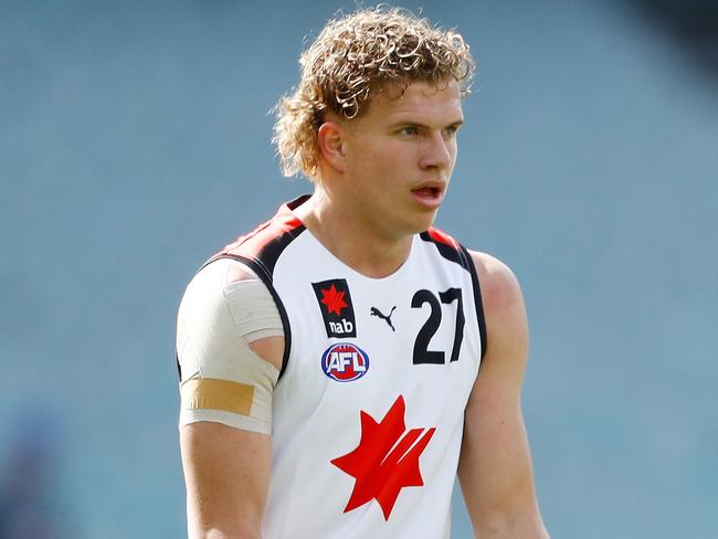 MELBOURNE, AUSTRALIA - SEPTEMBER 24: Jed Walter of the Team Houli Squad looks on during the 2022 AFL Futures match between Team Houli and Team Murphy at the Melbourne Cricket Ground on September 24, 2022 in Melbourne, Australia. (Photo by Dylan Burns/AFL Photos via Getty Images)