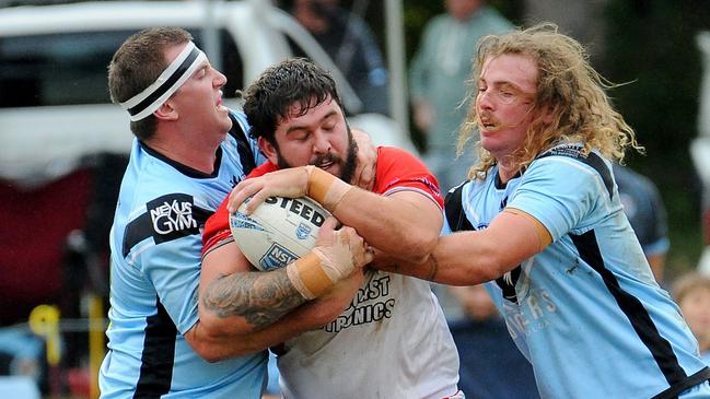 South Grafton forward Bailey Sinclair taking a hit-up. Picture: Leigh Jensen