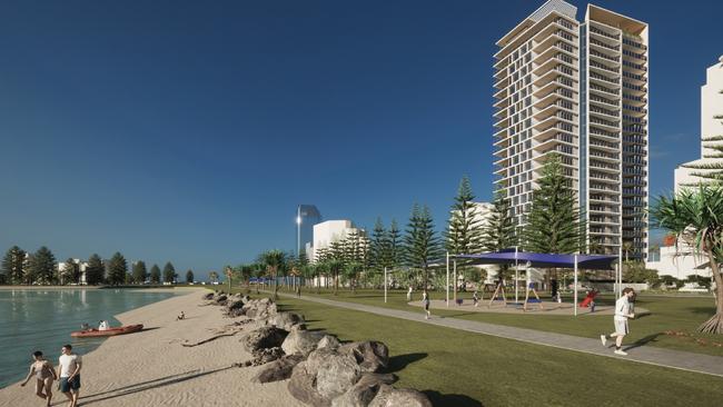 Artist impression of proposed redevelopment of the Golden Shores Holiday Club at Labrador on the Gold Coast.