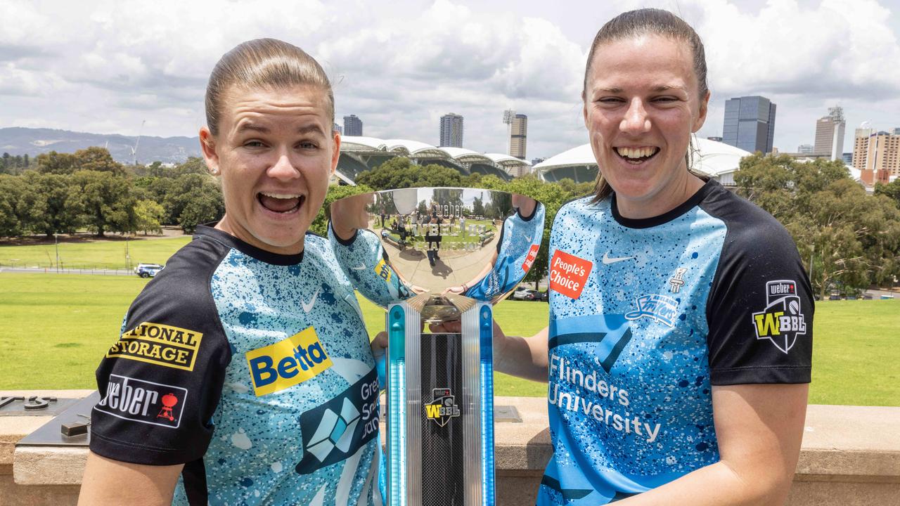 Brisbane Heat captain Jess Jonassen says her side will benefit from its heavy load during the WBBL finals, but the Strikers’ Tahlia McGrath says her well rested teammates will have an edge. Picture: Kelly Barnes / NCA NewsWire