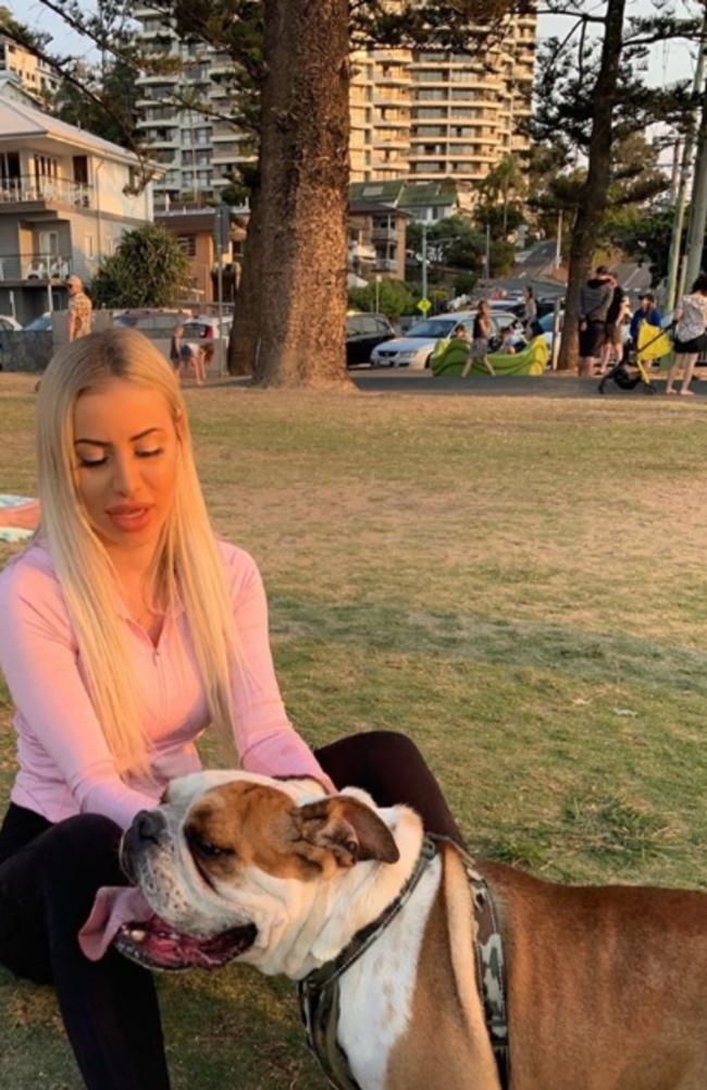 Ivona Jovanovic with her dog on Burleigh Hill the day she died. Picture: Instagram @ivonaajovanovic