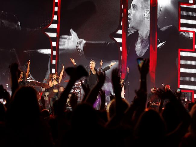 Robbie Williams kicks off the Australian leg of his Let Me Entertain You Tour at Perth Arena. PHOTO: MARIE NIRME