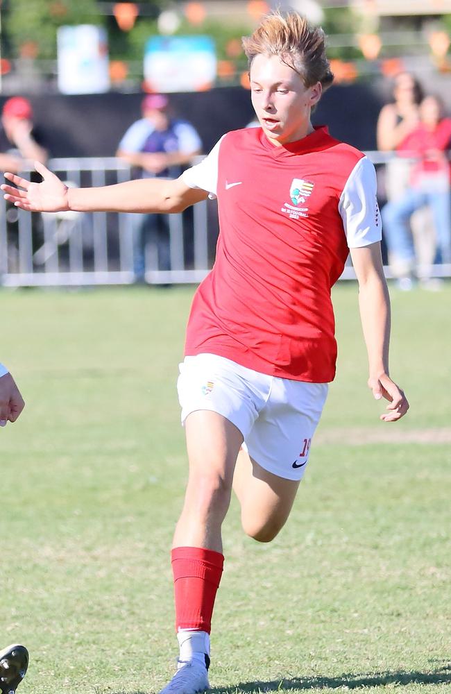 GPS First XI football between Brisbane State High and Ipswich Grammar. Saturday May 20, 2023. Picture: George Galanos.