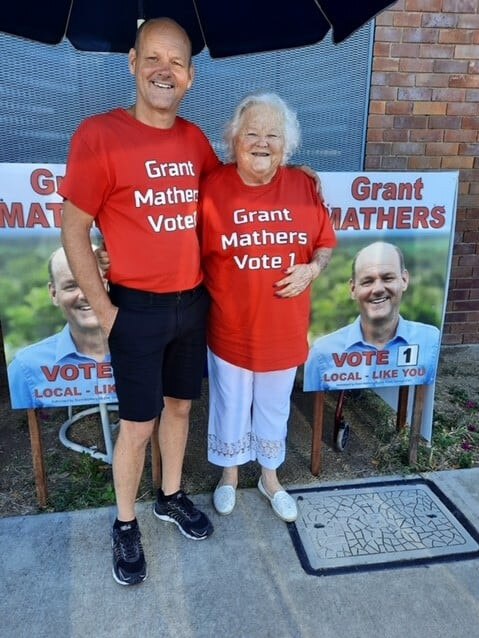 Grant Mathers and his 'number one supporter', his mum Shirley.