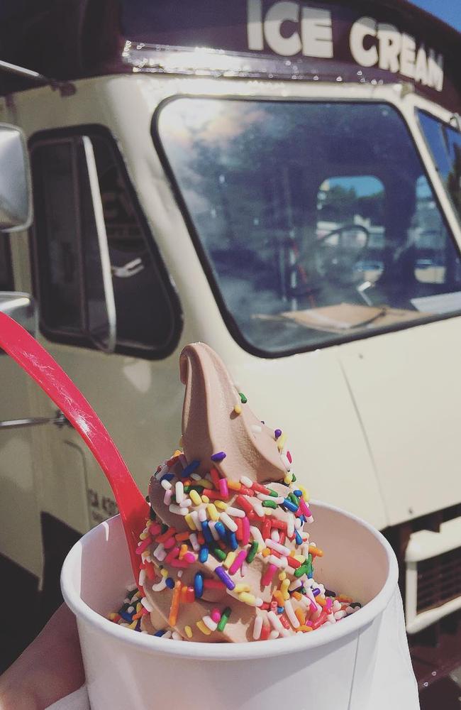 CVT serves chocolate and vanilla soft serve with the only topping available being sprinkles.