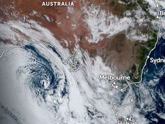 A cold front is moving over Victoria. Picture: Zoom Earth