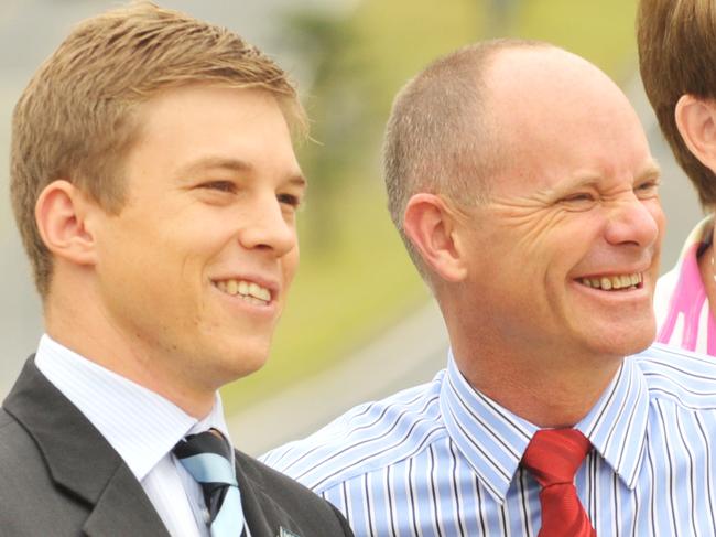 Then lord mayor Campbell Newman (right) with councillor Julian Simmonds, now a federal MP