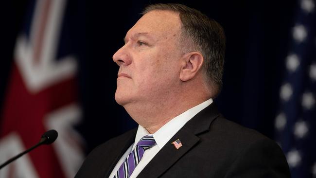 US Secretary of State Mike Pompeo at the AUSMIN talks in Washington. Picture: AFP