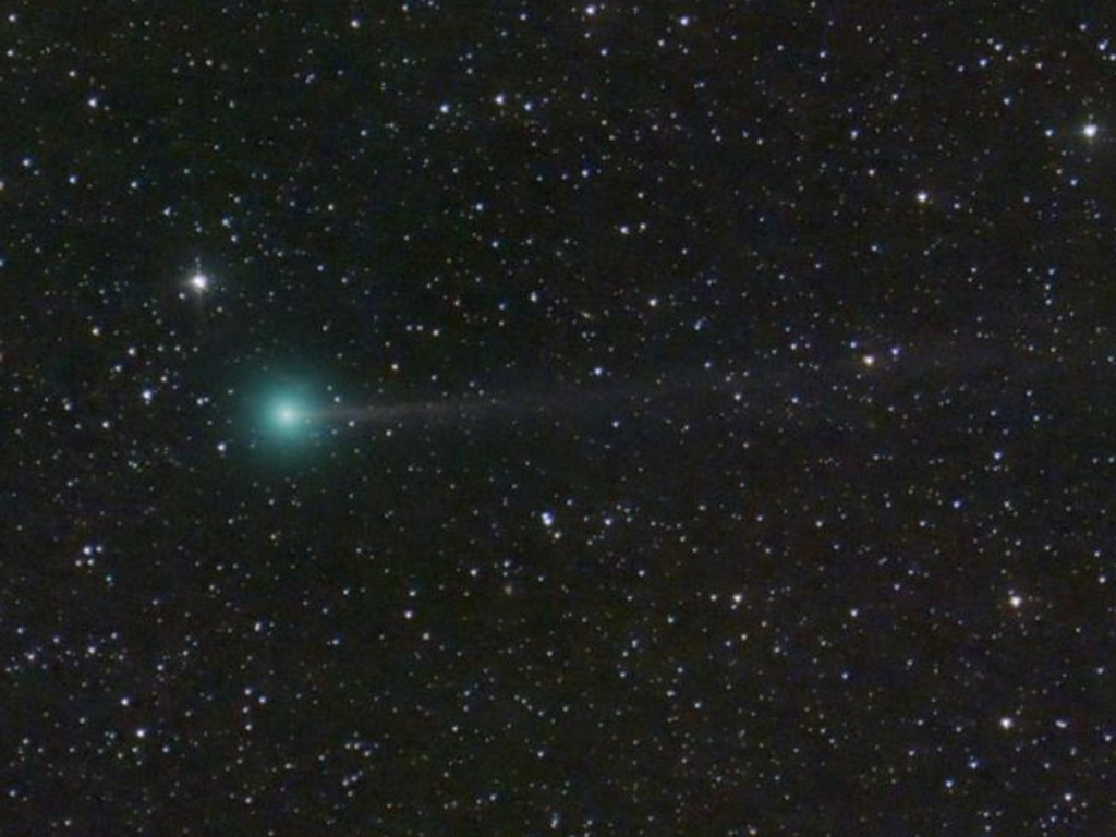 This handout image released by NASA on September 6, 2023, shows Comet Nishimura at an undisclosed location in space. Picture: Dan Bartlett / NASA / AFP
