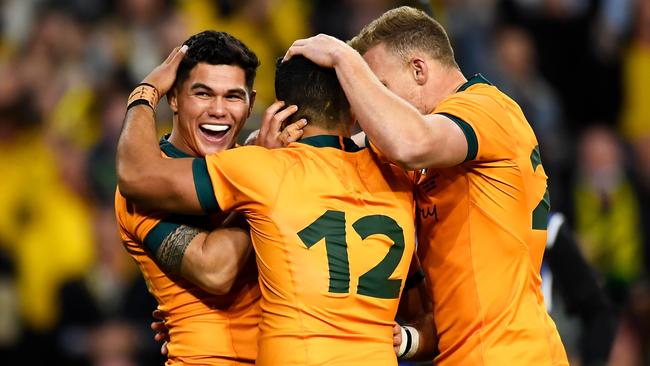 It wasn’t always pretty, but the Wallabies claimed victory over the French. (Photo by Albert Perez/Getty Images)