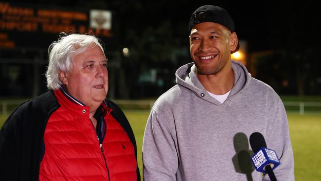 Clive Palmer wants to see Israel Folau in the Maroons side. Picture: Chris Hyde/Getty Images