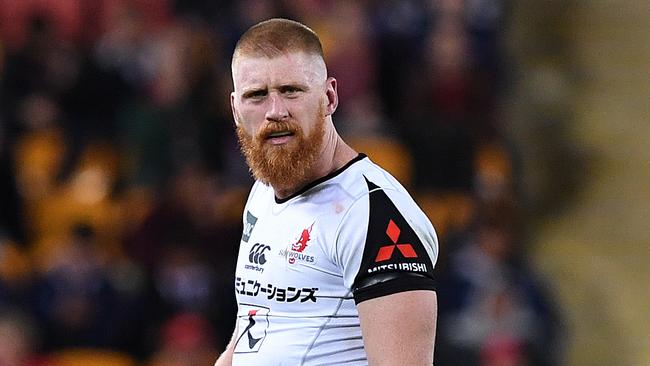 Sunwolves flanker Ed Quirk after being sent off on Friday night.