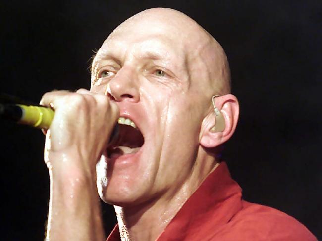 14/04/2001 PIRATE: Singer Peter Garrett, from band Midnight Oil, at the East Coast Blues and Roots Music Festival at Byron Bay, NSW, 14/04/2001. Pic Rob Maccoll.