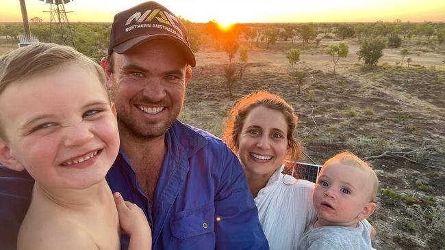 The late Chris Wilson with his wife Danielle and children.