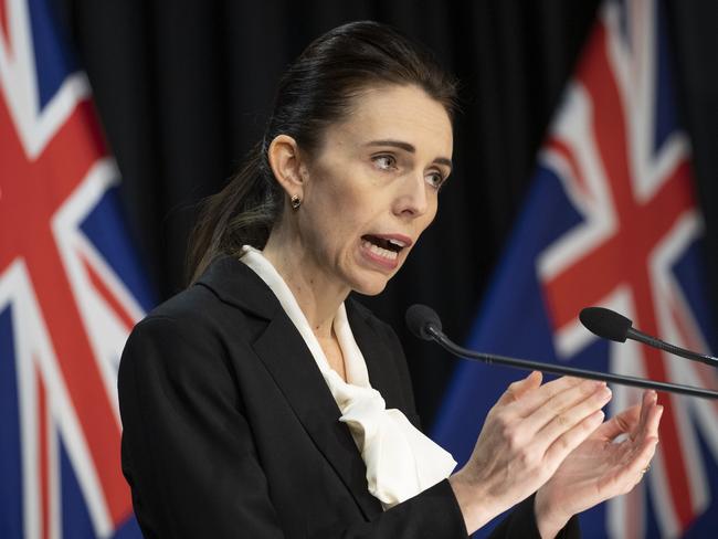 **MUST CREDIT THE NEW ZEALAND HERALD ** - Prime Minister Jacinda Ardern during the Covid-19 response update with director general of health Dr Ashley Bloomfield at Parliament, Wellington. 13 August, 2020.  New Zealand Herald photograph by Mark Mitchell